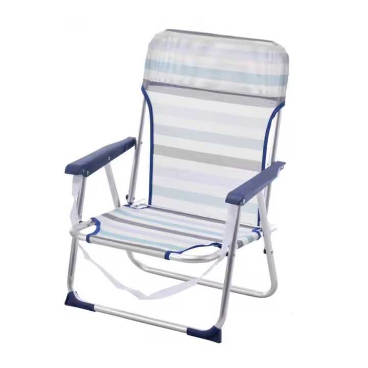 Sillas Playa fijas de Asiento Bajo de Aluminio Infantil Silla Plegable de 48x23x70cm - 1