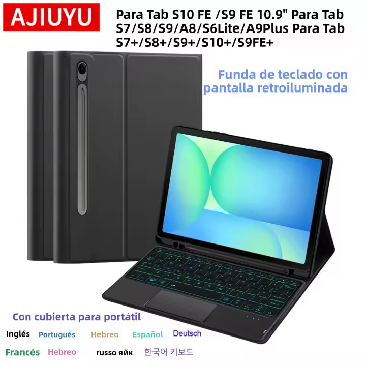 Funda De Teclado Para Samsung Galaxy Tab A9 plus S8 S9 S10 plus S7 S9 FE+ S10FE A8 S6 Lite Cubierta Mágica Compatible Con Varias Versiones De Tabla - 1