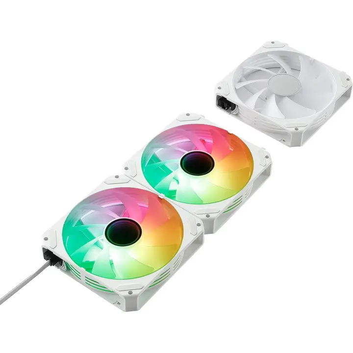 Abysm Gaming Ventilador Arclight 2.0 Pack 3 en 1 Blanco, Iluminación ARGB y Capacidad de Conectarlos en Serie - 1