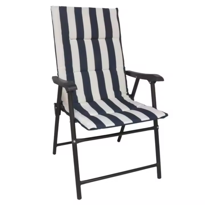 Gerimport Silla Plegable Acero Blanco con azul 58x66x98CM - 1