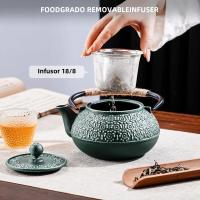 GIANXI Tetera De Hierro Fundido De 900ML Con Patrón De Sakura Kettle De Té Con Strainer Para Café Y Agua Juego De Cocina - details 2