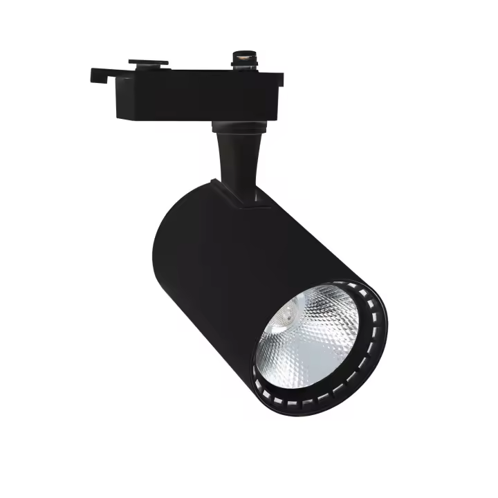 Ledkia Foco Carril LED Monofásico 30W Bron Negro 3000K Blanco Cálido - 1