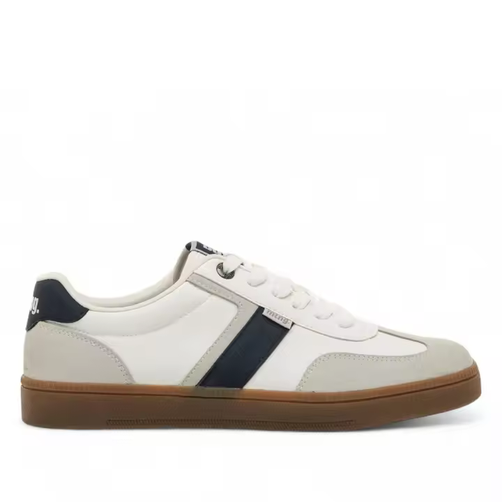 Zapatillas deportivas Mustang goal blancas con detalles azules y grises - 1
