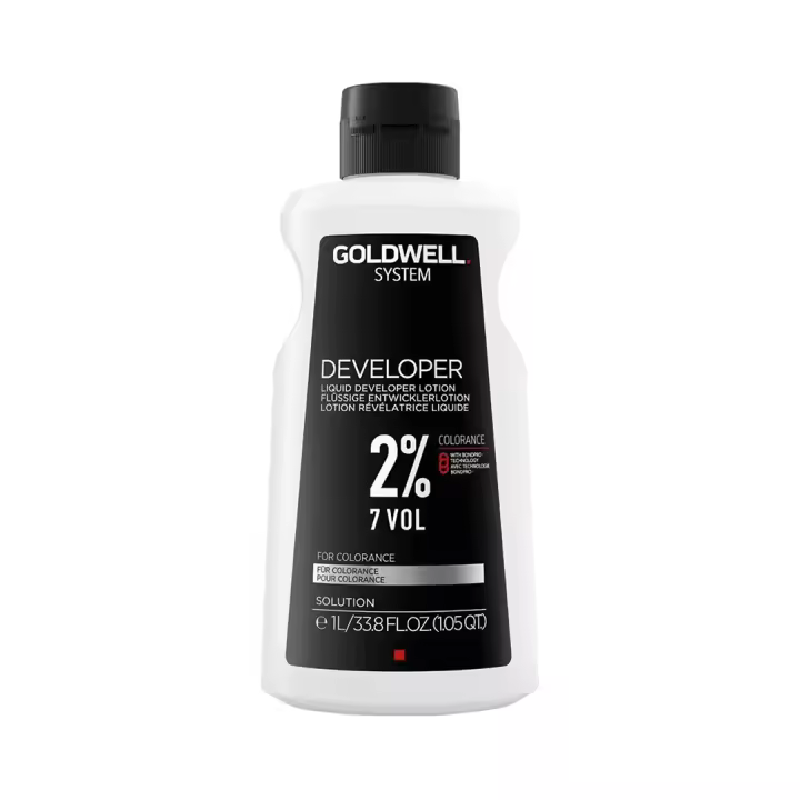Goldwell System Developer Lotion 2% 7 Vol 1000 Ml. / Loción Reveladora Profesional para Coloración Capilar / Oxidante de Baja Volumetría para Mezcla con Tintes Goldwell. - 1