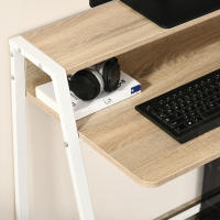 HOMCOM Escritorio Mesa de Ordenador 84x45x85 cm con Encimera de Madera y Patas de Metal Estilo Moderno para Oficina Estudio Dormitorio Carga 20 kg Roble - details 3