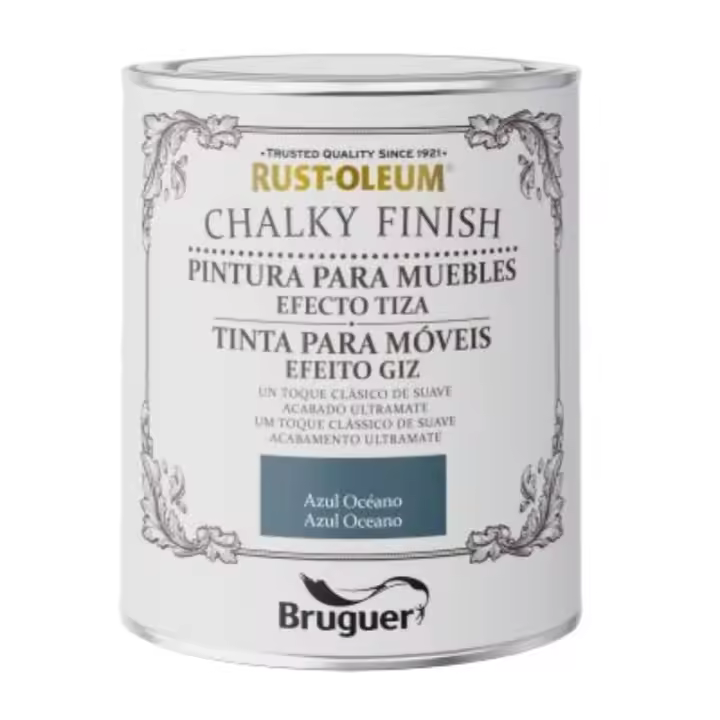 BRUGUER-Pintura a la Tiza Chalky Finish Azul Oceano 750 ml - 1