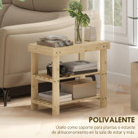 HOMCOM Banco Zapatero de Bambú Zapatero con Asiento Organizador de Zapatos de 3 Niveles para 6-9 Pares Zapatos para Entrada Salón Dormitorio 70x28x45 cm Natural - details 4
