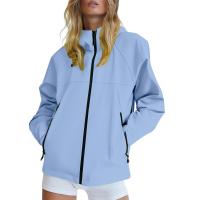 Chaqueta De Cierre Para Mujer Casual Con Capucha Color Sólido Transpirable Impermeable Y Antigolpes Para Camping Y Escalada Al Aire Libre - details 105