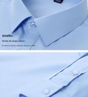 Camisa De Moda BAMBOOPLE Antirroto Clásica Sólida Para Negocios Casual Suave No Tejida De Poliéster Y Spandex Manga Larga Para Hombres - details 0