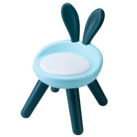 Silla de actividades de plástico para niños pequeños con orejas de conejo, soporte de respaldo y banco redondo duradero, sala de juegos, dormitorio, escuela, taburete adecuado para niños y - details 2