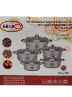 Juego De Ollas 10 Piezas - Acero Inoxidable + Tapas De Vidrio. Apto Para Todo Tipo De Cocina - INDUCCION - SHIRO - details 0