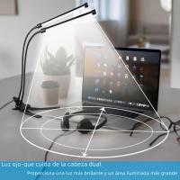 Lámpara De Escritorio LED Con Pinza Luz De Lectura Dimmer 3 Temperaturas De Color 10 Niveles De Brillo Lámpara De Mesa USB - details 1