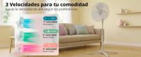 MIDEA Ventilador de Pie de 3 Velocidades y 40W - Ventilador Silencioso con Oscilación 90º y Altura Ajustable - Flujo de Aire Potente 40m3/min, Ligero y Fácil transporte, Cabezal Reclinable - 1 unidad - details 3
