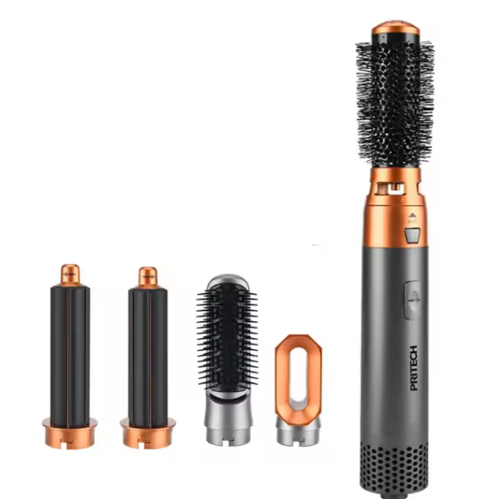Secador de Pelo 5 en 1 con Cepillo de Aire Caliente, Secador de Un Solo Paso con Cabezales Intercambiables y Cepillo Giratorio, Tecnología Iónica Antiencrespamiento, 3 Velocidades + Función Aire Frío, Styling Profesional para Secar, Alisar, Dar Volumen - 1