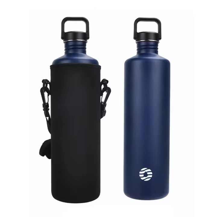 Botella De Agua De Acero Inoxidable Fjbottle 2L Botella De Deporte Para Ciclismo Y Viajes Gran Capacidad a Prueba De Fugas Con Bolsa - 1