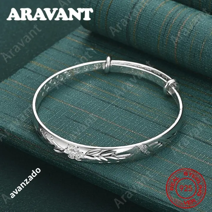 Pulsera Ajustable De Plata De Ley 925 Con Peonía Regalo Único Para Mujer Versátil Para Eventos Y Joyería - 1