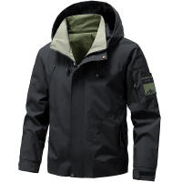 Chaqueta De Camping Impermeable Para Hombres Capucha Cremallera Cargo Windbreaker Ligera Para Primavera Y Otoño Exterior - details 9