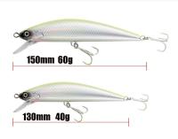 Señuelo De Pesca Minnow Sumergible 13cm 15cm 40g 60g Sistema De Peso Lure Duro Con Anzuelos Trilobitos Fuertes Wobbler Jerkbait Swimbait - details 2