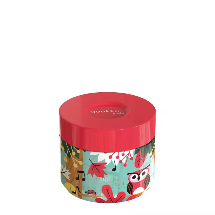 Quokka - Recipiente térmico para comida 360 ml de acero inoxidable con diseño Whim Grove Birds, ideal para colegio y excursiones - 1