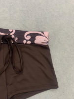 Conjunto De Playa Y2K Para Mujer Con Estampado De Hibisco Tropical Top De Hombros Delgados Con Cuello V Y Shorts De Cintura Baja Estilo Casual - details 10