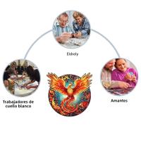 Puzzle De Madera En Forma Irregular De Fénix Rojo Regalo Delicado De Agradecimiento Juego Interactivo Familiar Para Adultos Alivio Del Estrés - details 2