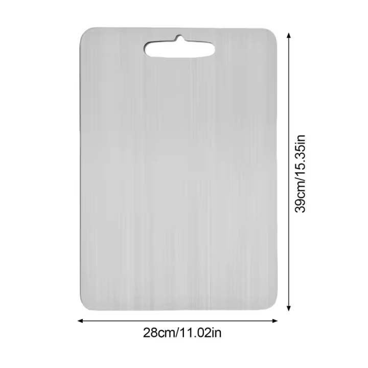 TK Tabla De Corte Doble Cara De Metal Con Agarre Fácil Para Hornear Tabla De Cocina Para Carne Frutas Verduras Herramienta De Cocina Rectangular Material De Titanio - 1