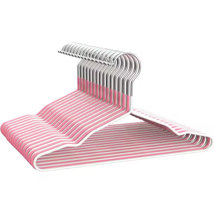 Com-Fort House Percha Plastico Cadete Rosa y Blanco 25 Cm Largo - 1