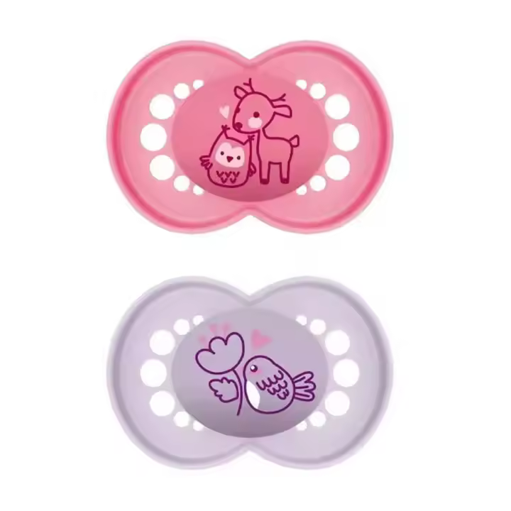 Mam Chupete Silicona Original Pure +6 Meses 2 Unidades Rosa - 1