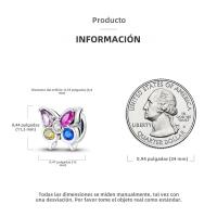 Encanto De Mariposa Plateado En Plata Con Circonia Bola Redonda Colgante Para Pulsera O Collar DIY Joyería De Moda Irregular - details 148