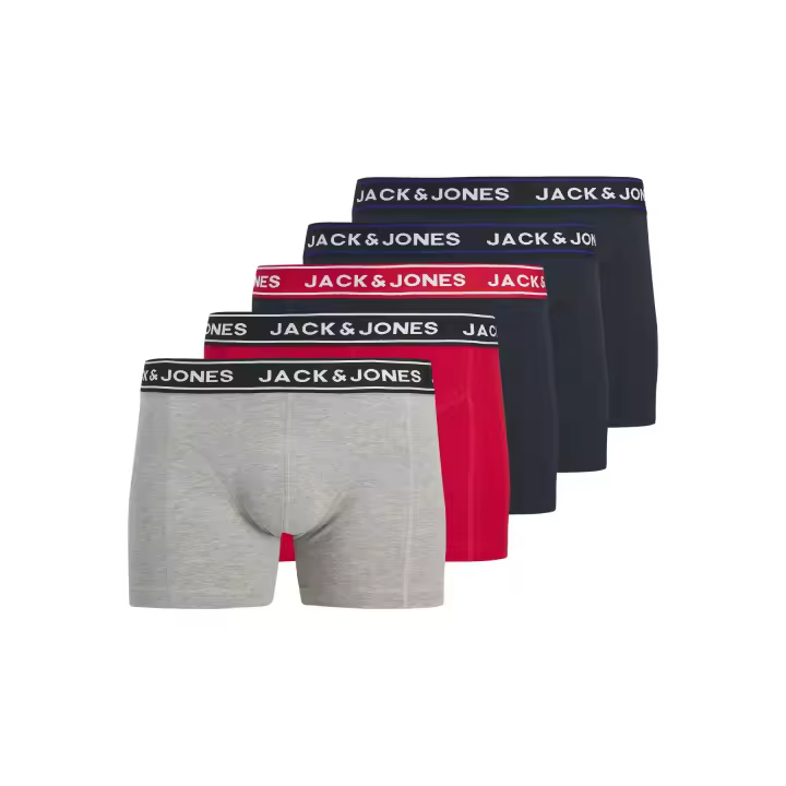Jack & Jones Hombre Boxer Calzoncillos BOX Pack 5 unids Mod Trunks , composición 95% algodón y 5% elastano , Cintura Elástica - 1