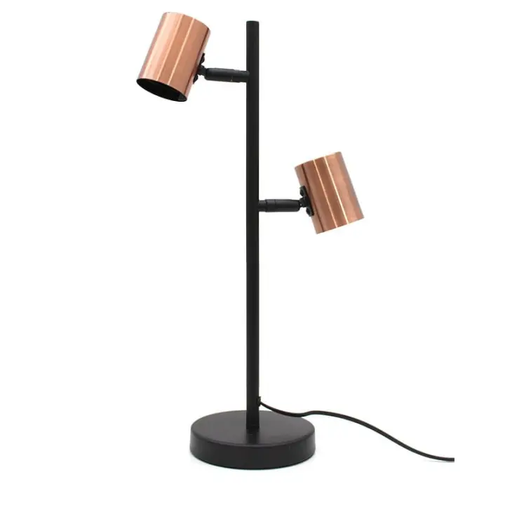 Sklum Lámpara de Sobremesa Iron Bronze Negro/bronce Ø15x50 Cm - 2 Puntos de Luz Orientables - 1
