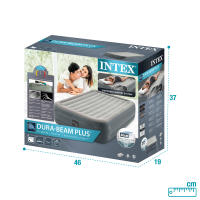 INTEX - Colchón hinchable doble, Dura-Beam Essential Rest, cama queen, 152x203x46 cm, para 2 personas, máximo 272 kg, PVC laminado, cama hinchable para interior, incluye hinchador eléctrico, con bolsa de transporte - details 6
