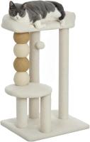 Árbol Rascador para Gatos, Árbol para Gatos 76 cm, Torre Escalador con Cama, Plataforma de Salto, Postes de Yute y Bolas de Juguete, Beige - details 0