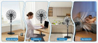 AIGOSTAR Ventilador de Pie con Mando a Distancia, 9 Aspas, 3 Velocidades & 3 Modos, Temporizador 7.5 Horas, Oscilante 80° - details 8