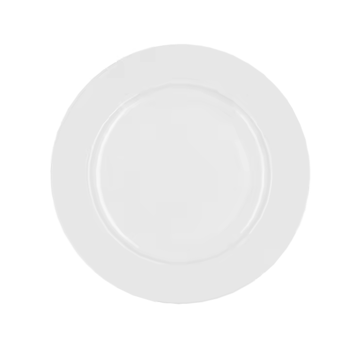 BIDASOA GLACIAL ALA ANCHA Plato Llano Porcelana 25CM Blanco Brillo Acabado profesional de alta resistencia Apilable - 1