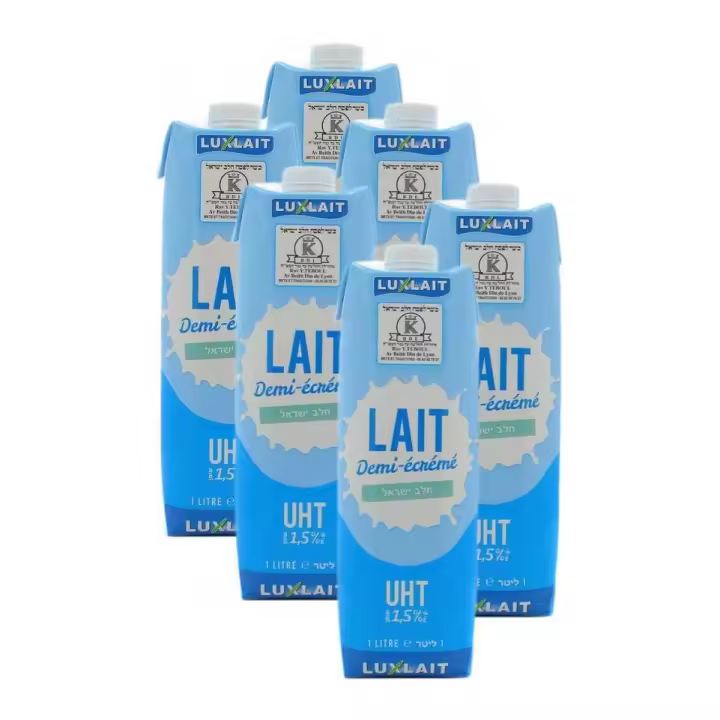 Leche Semi-Desnatada LUXLAIT Kosher - 1L (Pack-6) - 1
