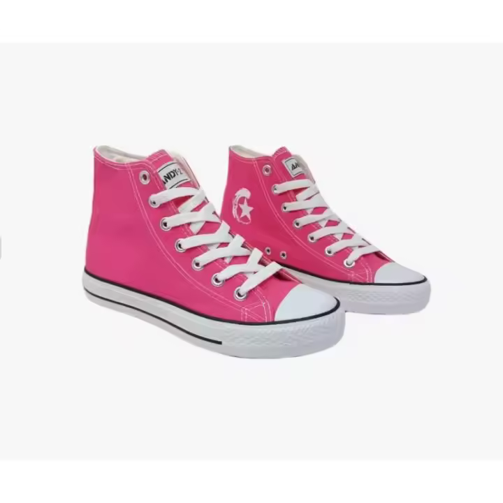 Zapatilla Alta de Lona para Mujer Andy-z Tallas del 36 al 41 Fucsia/Turquesa/verde/Morado con Cordones - 1