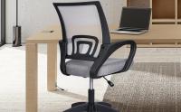 T-LoVendo Silla de Oficina o Escritorio ergonómica con Soporte Lumbar, Malla Transpirable, Regulable en Altura, Ruedas antiarañazos, Color Gris - details 0