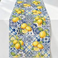 Lemon Tile Camino De Mesa De Lino Bohemio Estilo Farmhouse Para Bodas Y Decoración De Restaurante Y Cocina - details 6
