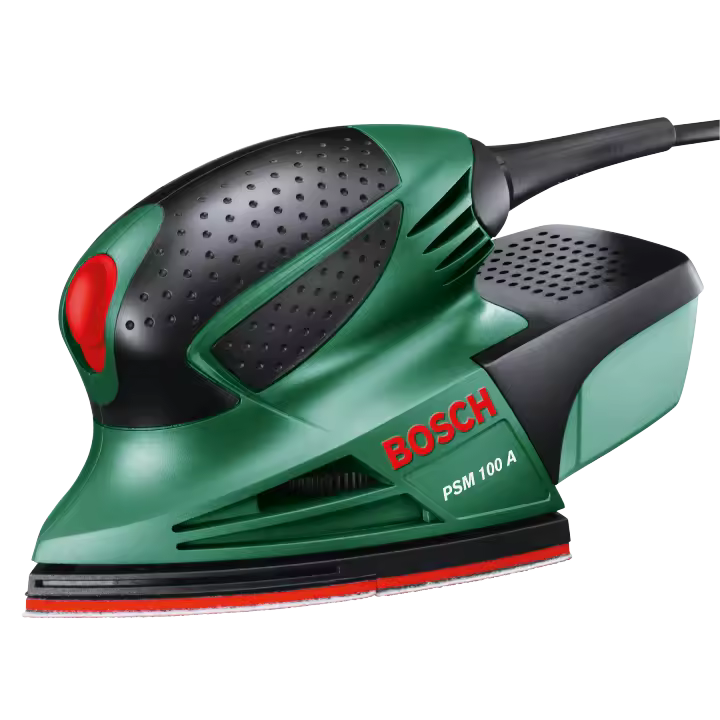 Bosch - Multilijadora con Cable - PSM 100 A - 100W, Sistema de Microfiltro, Incluye 3 Hojas de Lija y Maletín - 1