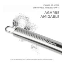 1-Pack Utensilios De Cocina De Silicona Con Mango De Acero Inoxidable Resistente Al Calor Cuchara De Sopa Colador De Pasta Accesorios De Cocina Ecológicos - details 1