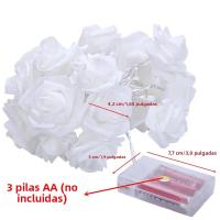 1Pack 10/20 Led Luz De Flores Rosas Blancas Operadas Por Batería Para Decoraciones De Fiesta De Cumpleaños Boda Wedding Y Día De San Valentín En El Hogar - details 3