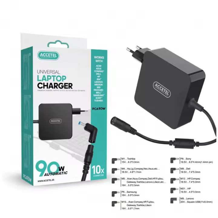 Accetel PCA90W Cargador Portatil 90W Automatic 10x - 1