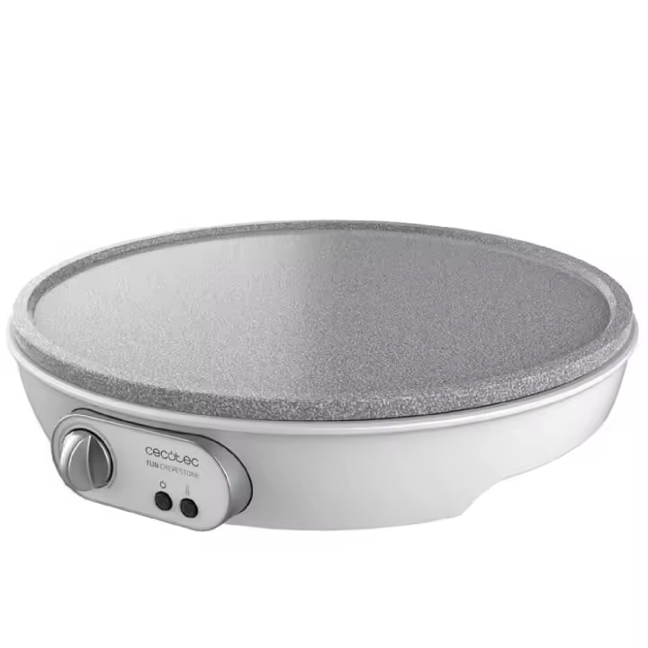 Cecotec Crepera Fun Crepestone. 1000 W, Placa con Revestimiento Antiadherente RockStone, Termostato Regulable - 1