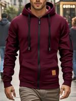 Chaqueta De Capucha Cremallera Para Hombres Moda Otoño Invierno Caliente Sudadera Deportiva Para Exteriores Senderismo Ropa De Aventura - details 3