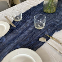 Corredor De Mesa Semi Transparente De Gauze Para Boda Fiesta De Cumpleaños Baile De Primavera Navidad Decoración De Banquete - details 29