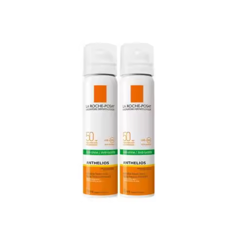La Roche-Posay Anthelios Bruma Invisible Anti-Brillos SPF50 para Rostro, Fórmula Ligera con Tecnología AIRLICIUM™, 2 Unidades de 75 ml - 1