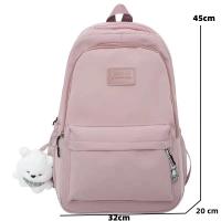 Mochila Impermeable De Alta Capacidad Para Mujer Estilo Universitario Con Portátil Para Viajes Y Escuela Diseño Trendy Y Cool - details 1