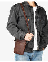 Bolso De Hombro Para Hombre En Cuero Genuino Multifuncional Y De Gran Capacidad Bolso Cruzado De Cuero Con Tassel Bolso De Mano Casual Para Fiestas - details 6