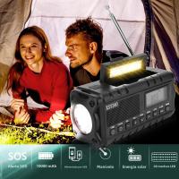 Radio De Emergencia Portátil 10000mAh Con Solar Y Manivela LED Flashlight Power Bank Recargable AM FM NOAA Weather Radio Cargador USB - details 5